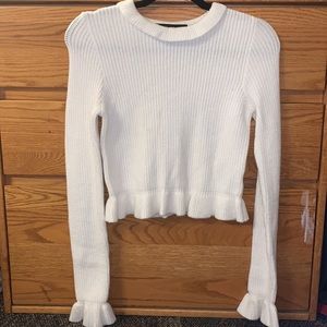 White Turtleneck with Ruffles